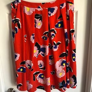 City Chic Size M (18) Red Floral Skirt